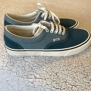 Baby blue with Navy blue mens cans shoes